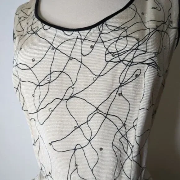 Vintage 50s Party Dress Circle Skirt Side Pockets Hand Sewn Midi - Picture 16 of 16